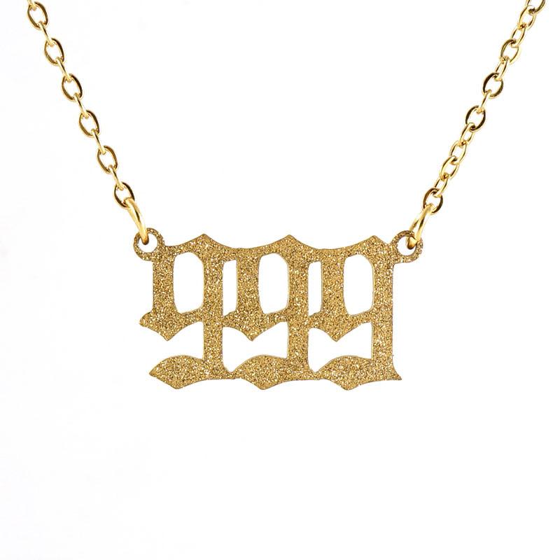 

Модная нержавеющая сталь, новое цифровое ожерелье 111-999, матовая текстура, титановая сталь, изысканный дизайн, цепочка на ключицу