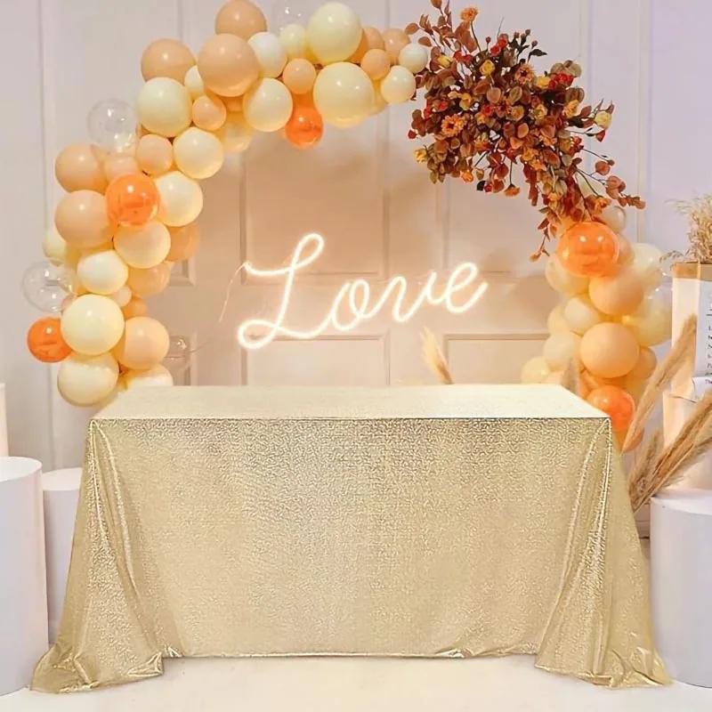 Sparkle Glitter Laser Sequin Tablecloth Party Rectangle Table Cover For Wedding Baby Shower Birthday Cake Table Holiday Banquet