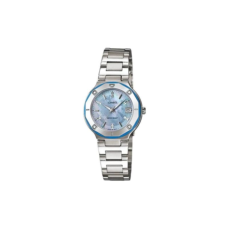 

Watch Quartz movement, stainless steel case, light blue dial, daily waterproof, ladies watch LTP-1366D-2A синий