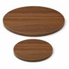 2-Piece Set Round Table Tops, Walnut Wood Look, diameter 70 cm Dining Table Top + diameter 50 cm Side Table Top, Table Top Only
