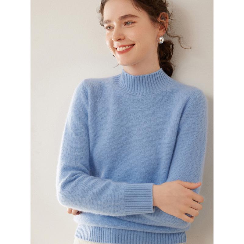 Pull en Cachemire à Col Rond pour Femme - Coupe Ample, Pull de Base Automne Hiver
