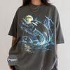Vintage Orca Midnight Shirt, Retro Killer Whale Graphic Tee, 90s Ocean Wildlife Apparel, Lightning Storm Nature Lover Gift