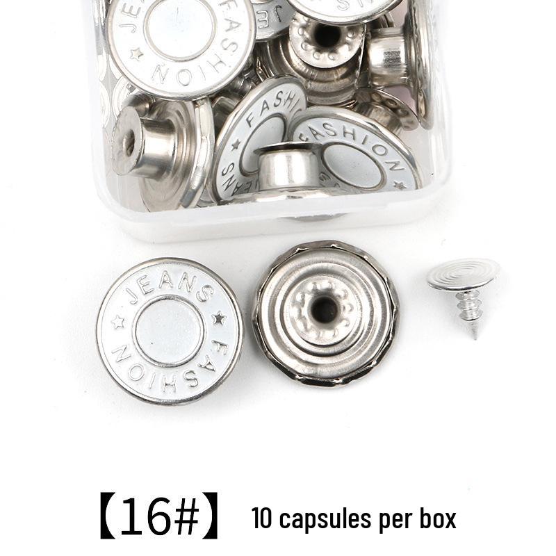 Metal Tack Buttons for Denim Jackets, Overalls, and Clothing - Men's, Women's, and Children's Apparel.