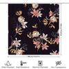 Black Floral Shower Curtain With Pink White Flowers Modern Design For Bathroom Decorations Size Options Available Made From Dura