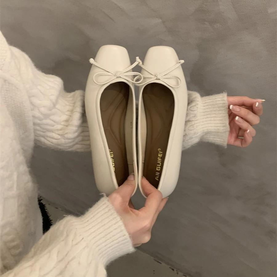 Fashion 2025 Women's Flat Shoe Spring Bow-knot Single Shoes Soft and Comfortable Ballet Shoes Zapatos Mujer Mary Jane Shoes for Women