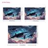 2D Whales Swimming in Space Galaxy Backdrop Cloth for Space Theme Party