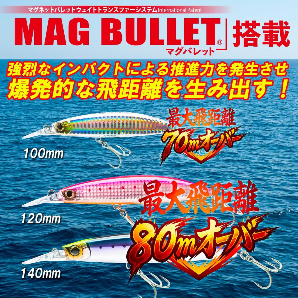 DUEL Hardcore Bullet Fast 140mm Zebra Glow Silver Long Casting Lure for Bluefish and Spanish Mackerel (S)