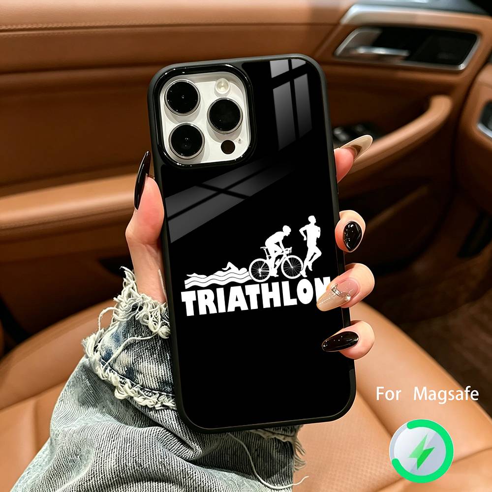 Triathlon Swim Bike Run -Tri Life For IPhone17 16 15 14 13 12 11 Plus Pro Max Plus Wireless Charger Phone Case