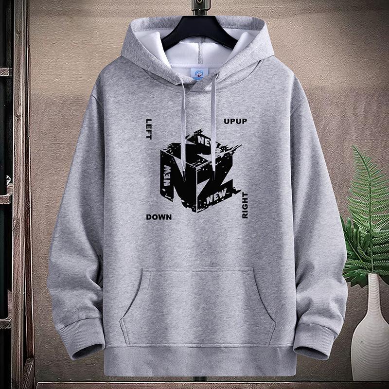 NZ M-5XL Herr Fleece Hoodie Lös Hooded Sporttröja Plus Size Pojkar Pullovrar