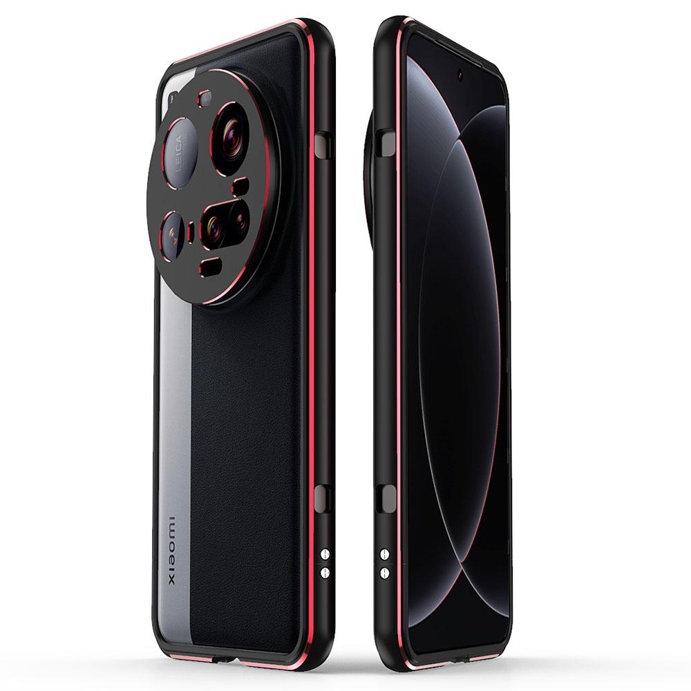 

Для Xiaomi 15 Ultra Бампер Металева рамка Чохол для телефону із захистом об єктива камери Black/Red