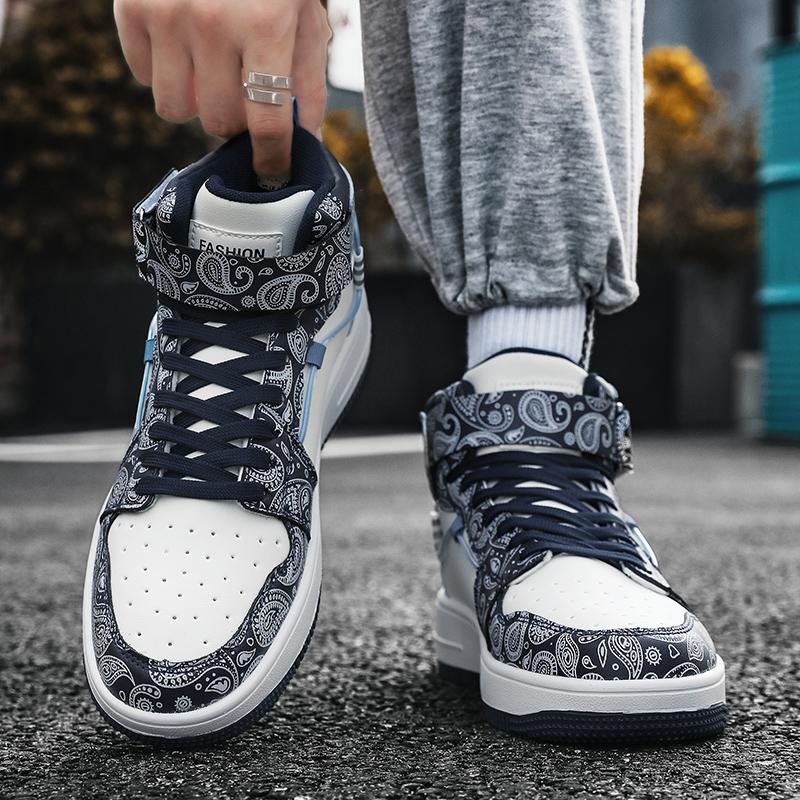 Scarpe Sportive Stampate da Uomo Stile Street da Donna Unisex Scarpe Sneakers da Corsa Studenti Scarpe Oversize per Coppia High Top