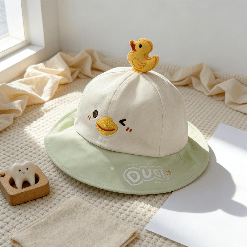 Koreanischer Enten-Cartoon-Eimerhut - Süßer Sonnenschutz für Frühling für Babys und Kinder