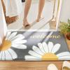 Daisy Print Mat Home Bath Mat Non Slip Absorbent Bathroom Carpet Soft Memory Foam Rug Kitchen Toilet Floor Decor Washable Mat 