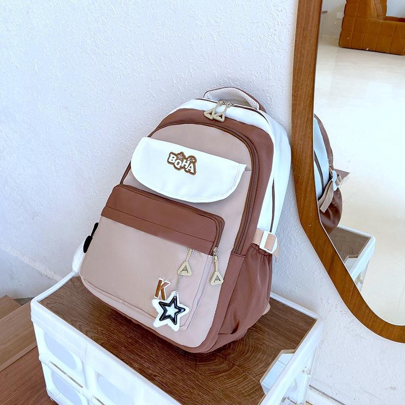 Fashionable Color-blocking Backpack for College Students In Large-capacity Backpack