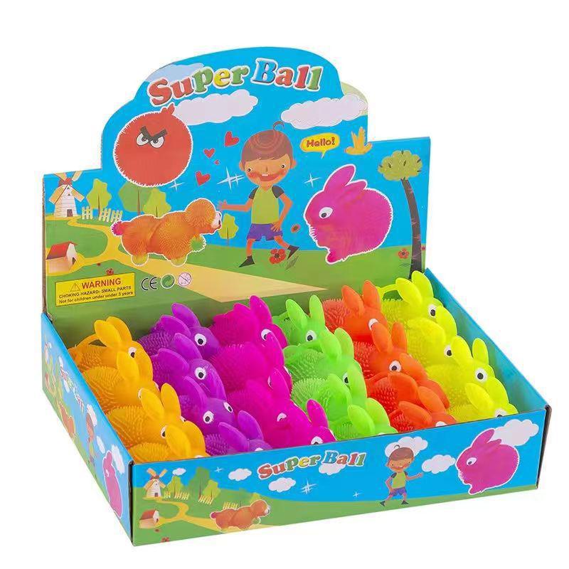 Colorful Luminous Bunny Elastic Ball Toy - Popular Children's Supply Simulation