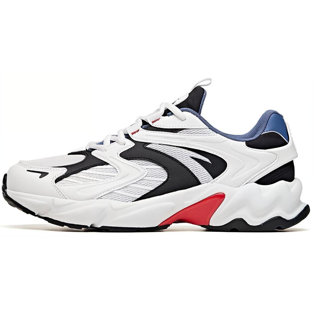 Anta Running Series Leather Low-Top Running Shoes Men Sneakers White Black Red 912045581-1