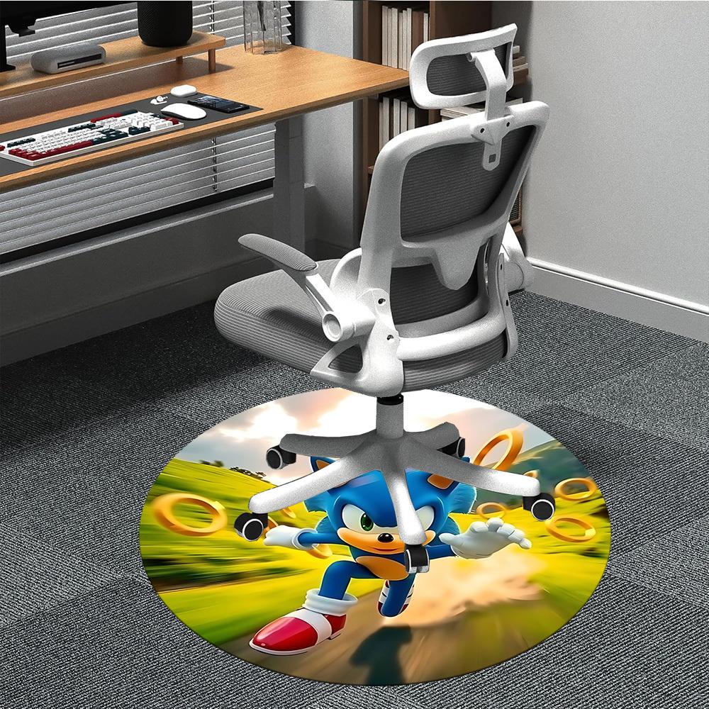 1pc Sonic The Hedgehog Chair Carpet for Office, Non-slip, Soft and Durable Office Rug, Perfect for Office yy251225073 80cm by 80cm