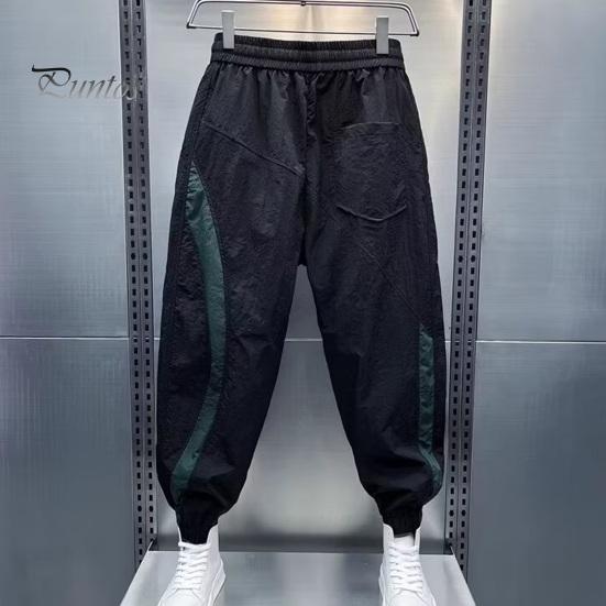 Ανδρικό Παντελόνι Χρωματικός Συνδυασμός Κορδόνι Ελαστική Μέση Με Λάστιχο Στον Αστράγαλο Φαρδύ Πλαϊνές Τσέπες Στυλ Cargo Καθημερινή Φορεσιά Εξωτερικού Χώρου Παντελόνι Χαρέμι