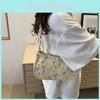 Chic Minimalist White Green Yellow And Gray Canvas Crossbody Handbag For Women