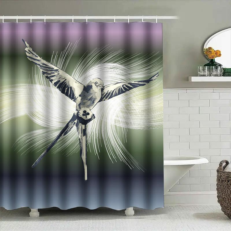 Seashell Shower Curtain Bathing Room Decor Waterproof Fabric Printing 3D Print Bathroom Decorations Home Textile (Mixed Colors)