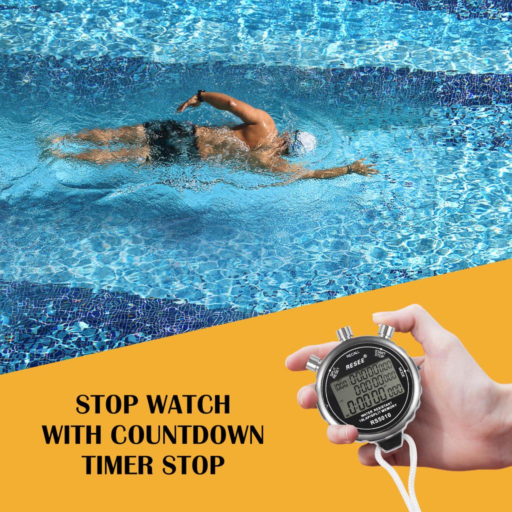 Digitale Stoppuhr für Leichtathletiktrainer, 1/100 Sekunde genaue Zeitmessung mit Countdown