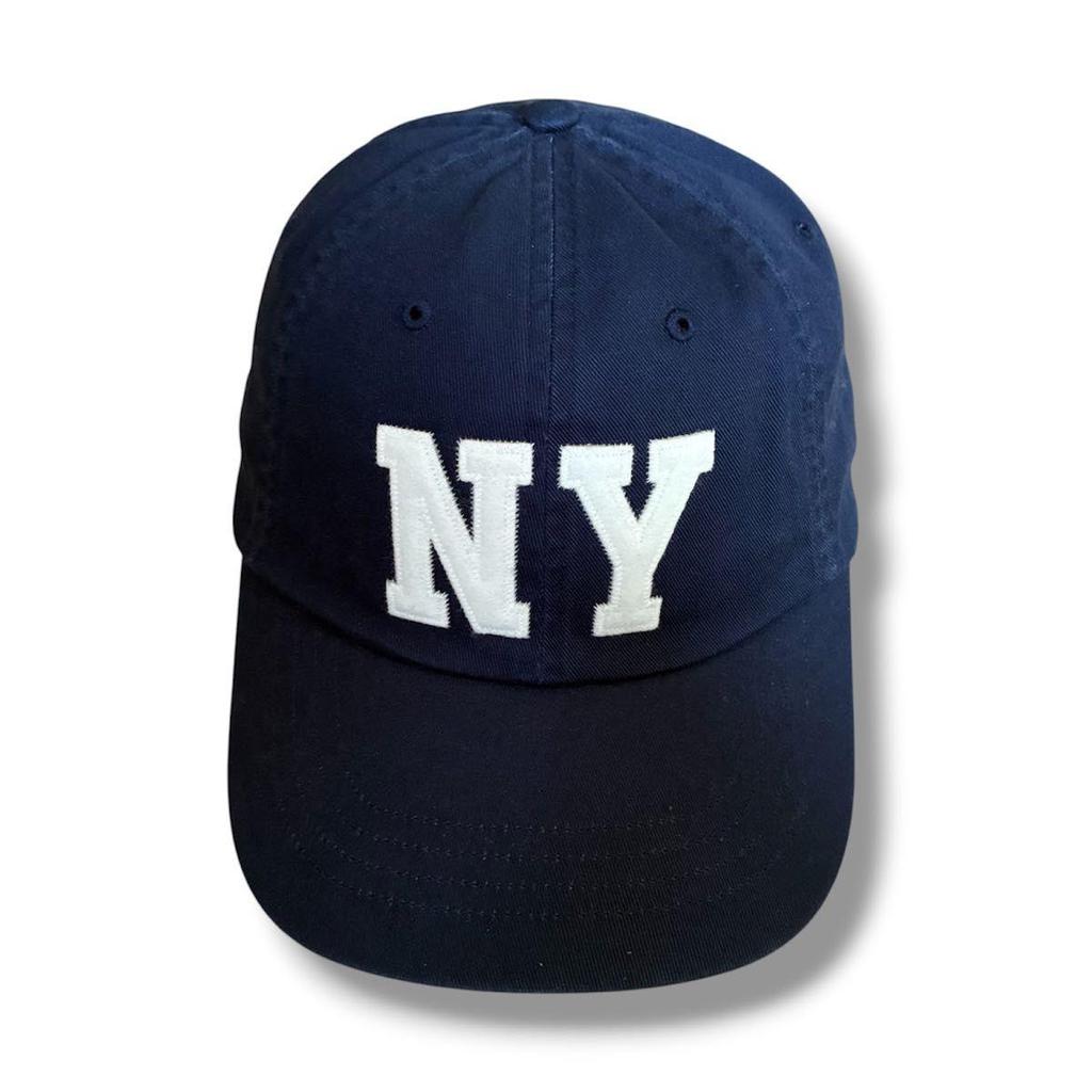 Used Polo Ralph Lauren NY Logo Embroidery Cap Navy New York Hat