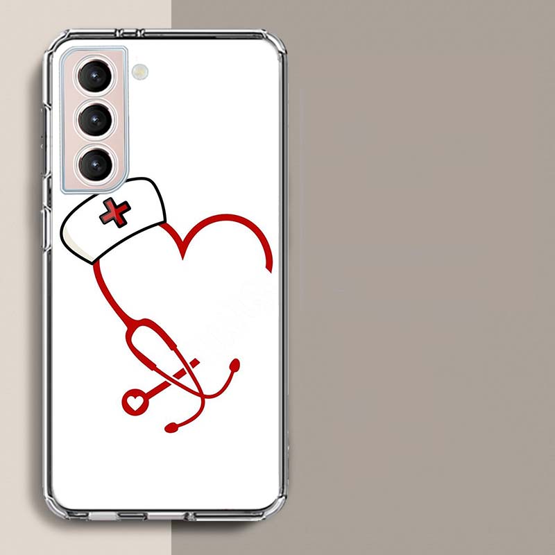 Nurse Medical Stethoscope Phone Case For Samsung S25+ Edge Galaxy S24 FE S23 Ultra Capa Shell S22+ S21 Plus S20 FE Cover Silicon
