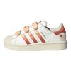 adidas Originals Superstar 2 Comfortable Versatile Durable Low-Top Kids Skate Shoes Kids Sneakers White Orange JS2473