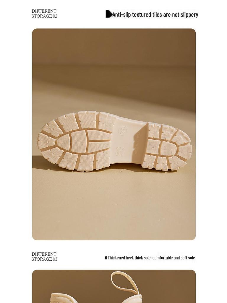 Women's Waterproof Non-Slip Rain Boots with Thick Soles and Mid-Low Shaft – Elastic Opening for Added Comfort.