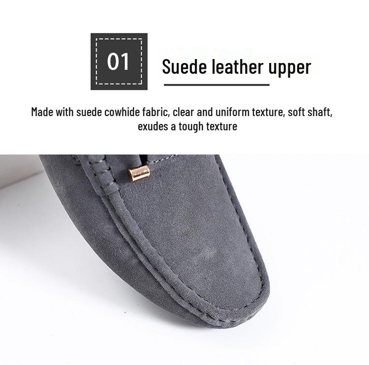 Men's K1006 Moccasins Loafers – Spring/Summer Suede Slip-On, Low-Top, Flat Bottom, Large Size Casual Driving Shoes.