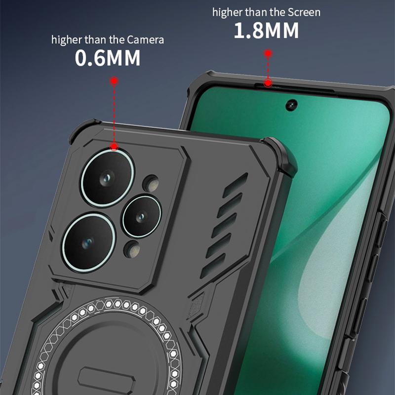 KEYSION Hollow Heat Dissipation Case for Realme 15 Pro 5G Silicone+PC Magnetic Cooling Shockproof Phone Cover for Realme 15 5G