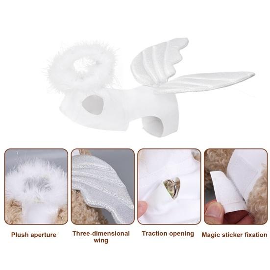 Pet Angel Wings Costume for Halloween Christmas Party Cute Dog Cat Dress