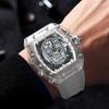 High-Value Fashion Trend Non-Mechanical Transparent Ghost Head Wine Barrel-Shaped Men'S Watch