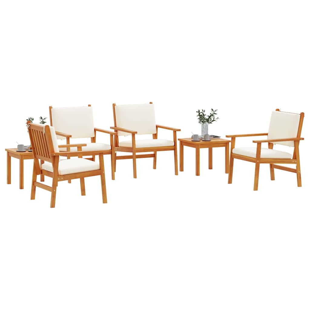 Garden Sofa Set 6 Pcs Brown Solid Acacia Wood