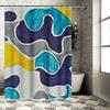 Abstract Watercolor Print Shower Curtain Waterproof Fabric Decorative Home Bath Room Decoration Blue Grey Yellow White