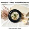 Picture Frame with Glass Front Beaded Round Photo Stand Decorative