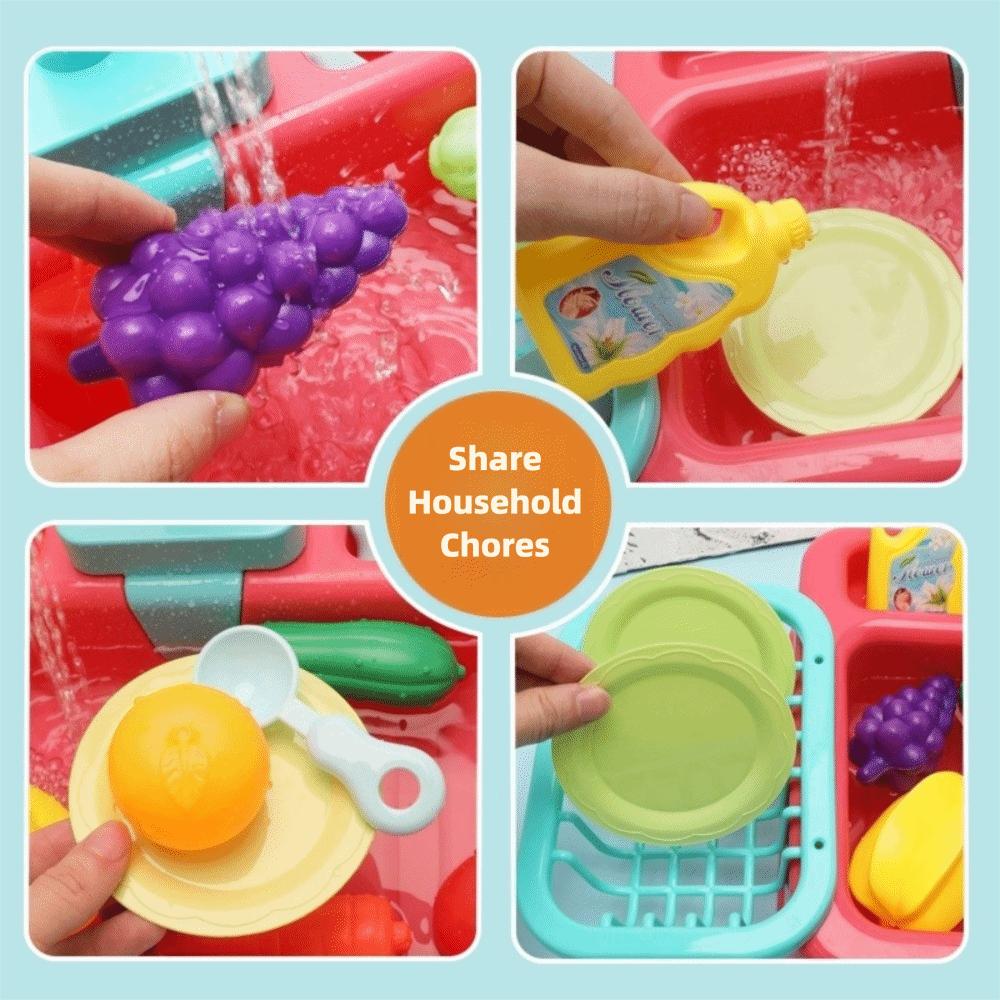 Zestaw Trwały Zlew Zabawkowy Interaktywna Zabawka Symulacyjna Kuchnia Wysokiej Jakości Zabawka Zmywarka Dzieci