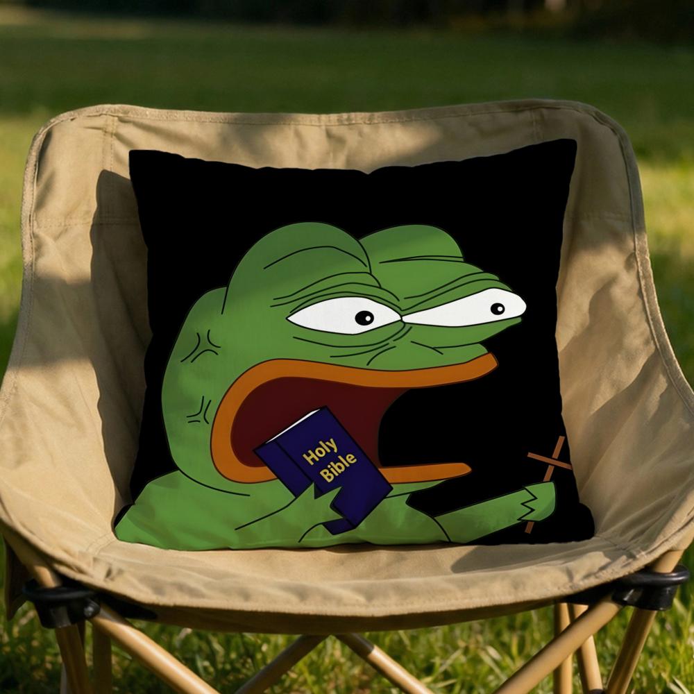 Character Pepe the Frog Cushion Cover Soft Reversible Durable Pillow Cover MultiScene Use for Home Car Daily Comfort
