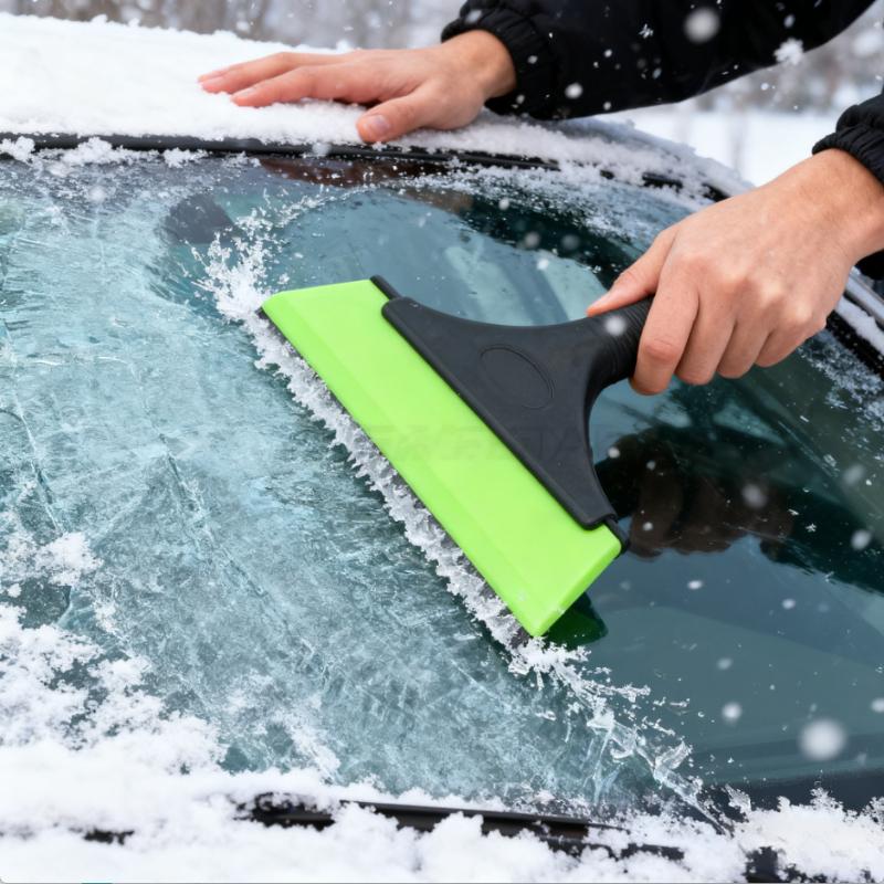 2-in-1 Winter Car Ice Scraper and Squeegee - for Efficient Snow & Frost Removal - Automotive Accessory for Cold Weather Driving
