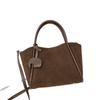 Leather Fashion Portable Vegetable Basket Bag Women's New Suede Versatile Casual Shoulder Bag Light Luxury Messenger Bag