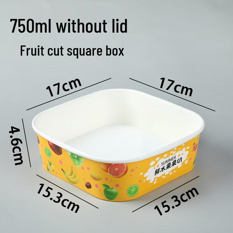 Yudu Disposable Square Fresh Fruit Container - No Lid