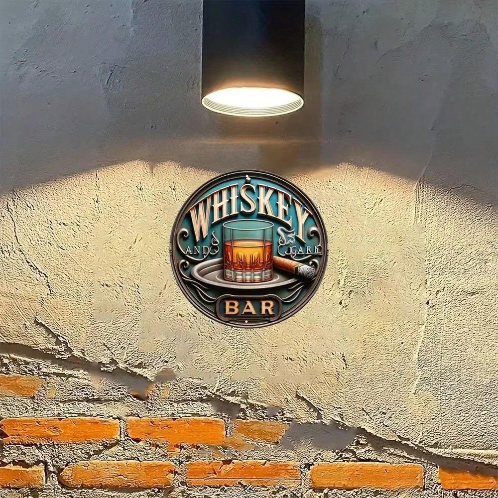 Vintage kovový nástěnný znak Whiskey Cigar Bar Domácí dekorace Vnitřní venkovní Halloween