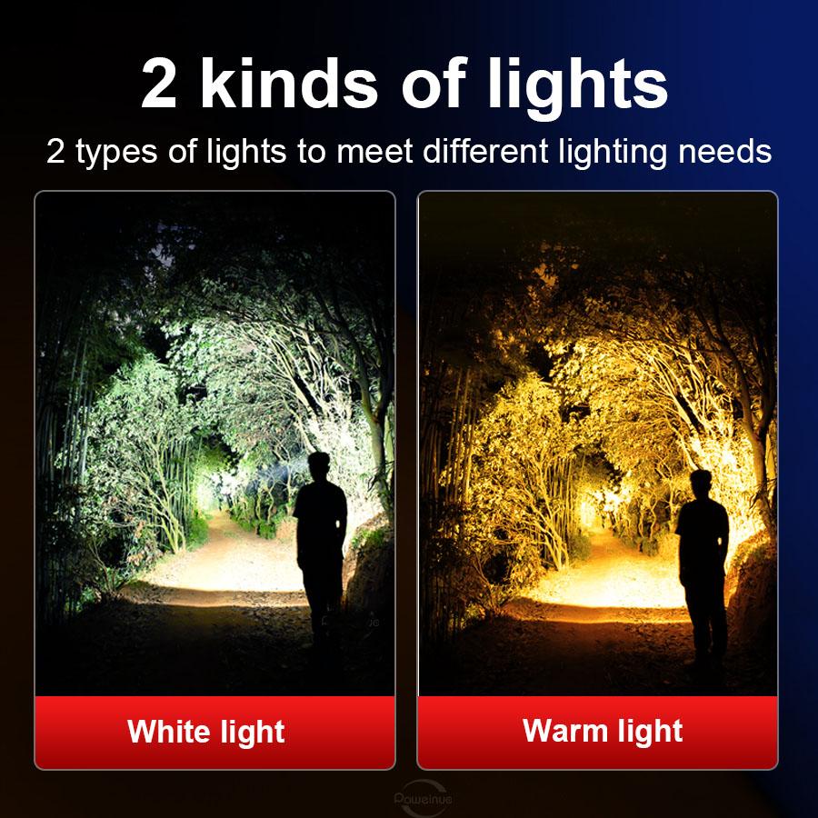5000LM Most Powerful Headlamp White/Yellow Lights Rechargeable LED Headlights Lighting  Camping Fishing Head Flashlight