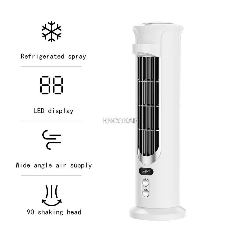 New Mini Air Conditioner USB Desktop Air Cooler LED Digital Display Air Cooler Portable Rechargeable Mobile Air Conditioning Fan