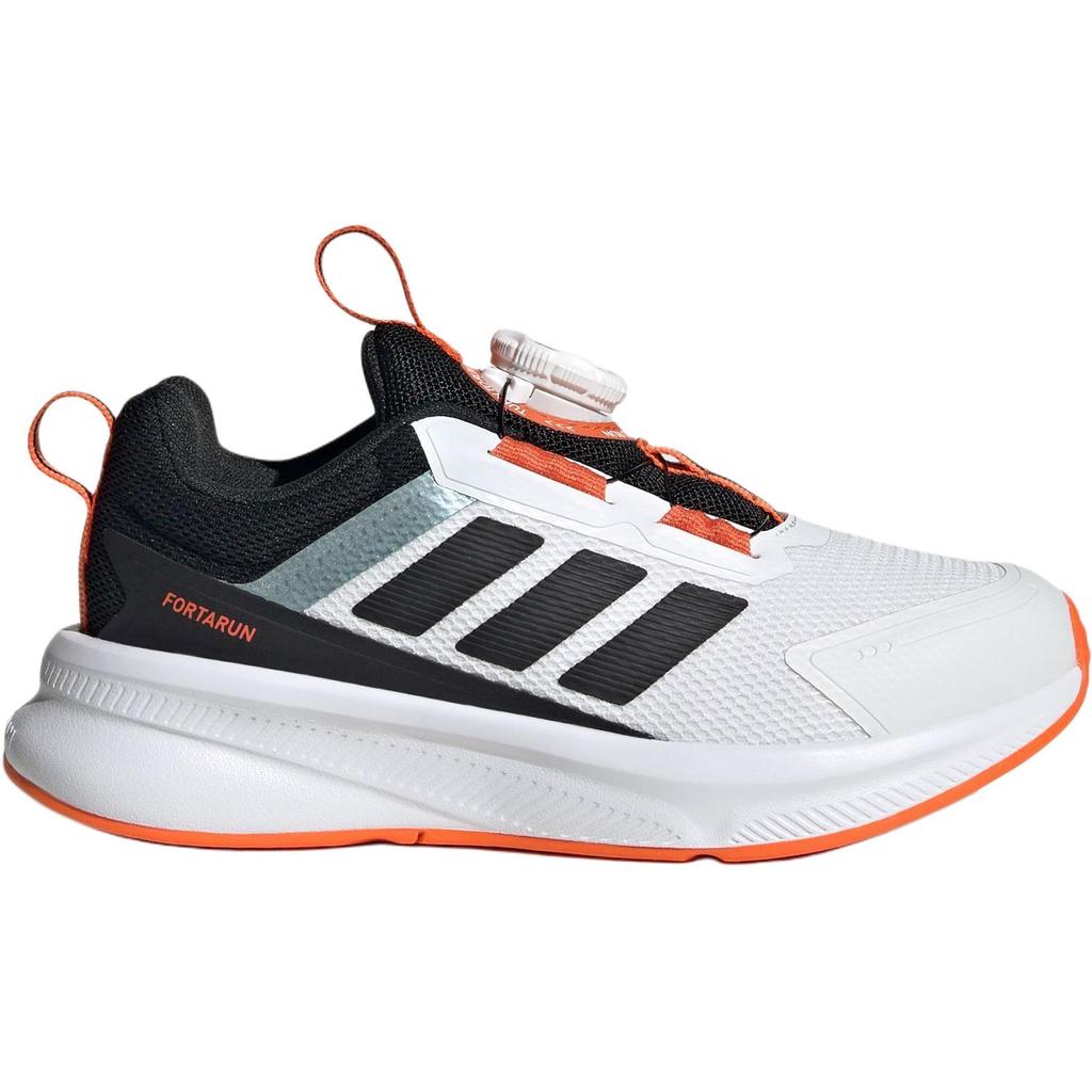 Adidas FORTARUN 4.0 Abrasion Resistant Low Top Kids' Running Shoes White Black Kids' Sneakers HP3585