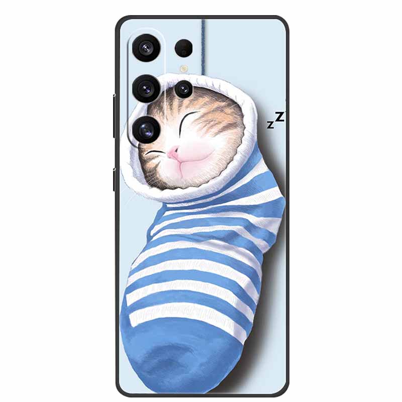 For Samsung Galaxy S26 Ultra Case Bumper Starry Sky Soft Silicone TPU Back Cover for Samsung S26 Ultra Phone Case Cute Cat Cover
