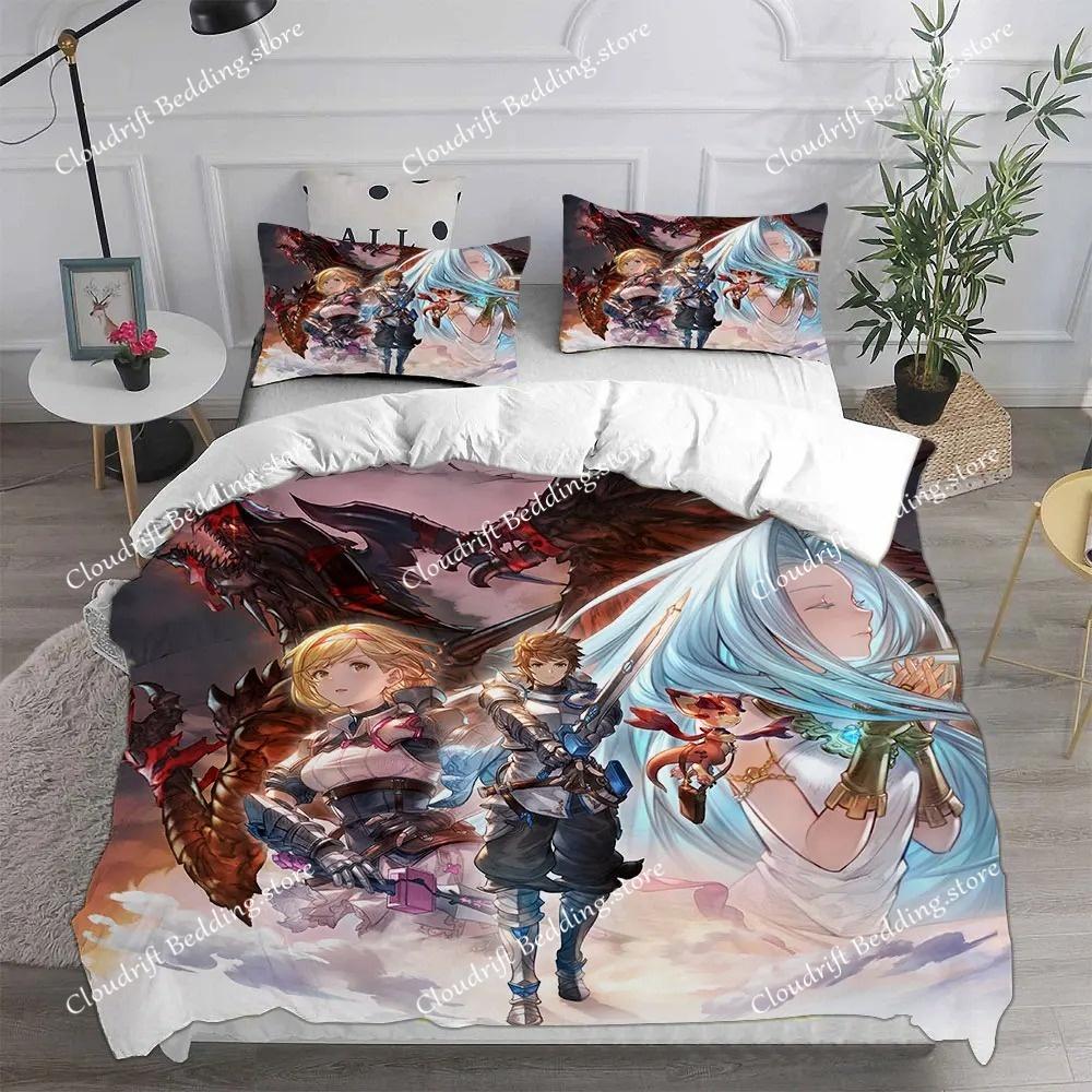 Fashion 3D Game Granblue Fantasy Bedding Sets Comforter Quilt Bed Cover Duvet Cover Pillow Case Sets Kids Adult Size