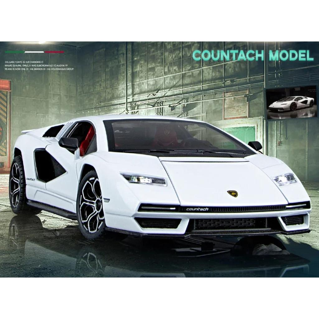 1/24 Lambos Countach LPI800-4 Supercar Alloy Model Diecast Sound Super Racing Lifting Tail Hot Car Wheel Gifts
