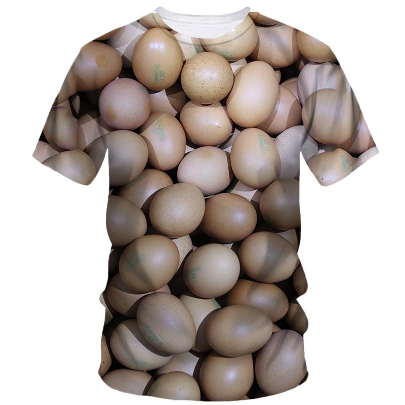 Creative Funny Egg 3d Printed T Shirt Men Summer Short Sleeve Harajuku Casual Loose
