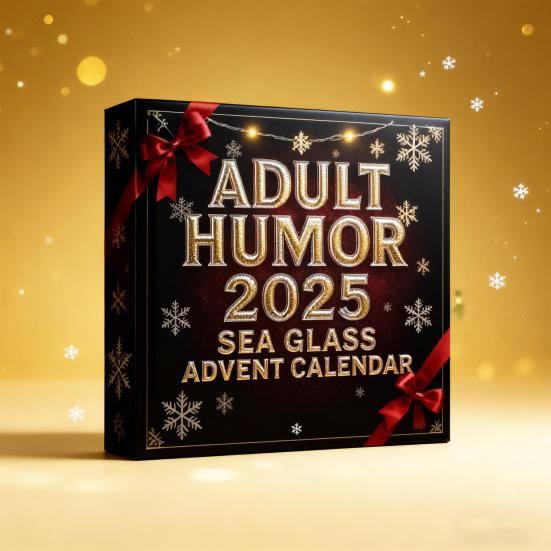 Sea Glass Accents 2025 Adult Humor Advent Calendar 24 Days Countdown Calendar with Funny Christmas Jokes Holiday Gag